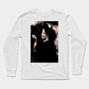 Beautiful girl, look like monster, vampire, somehow happy and safe. Dark but beautiful. Long Sleeve T-Shirt